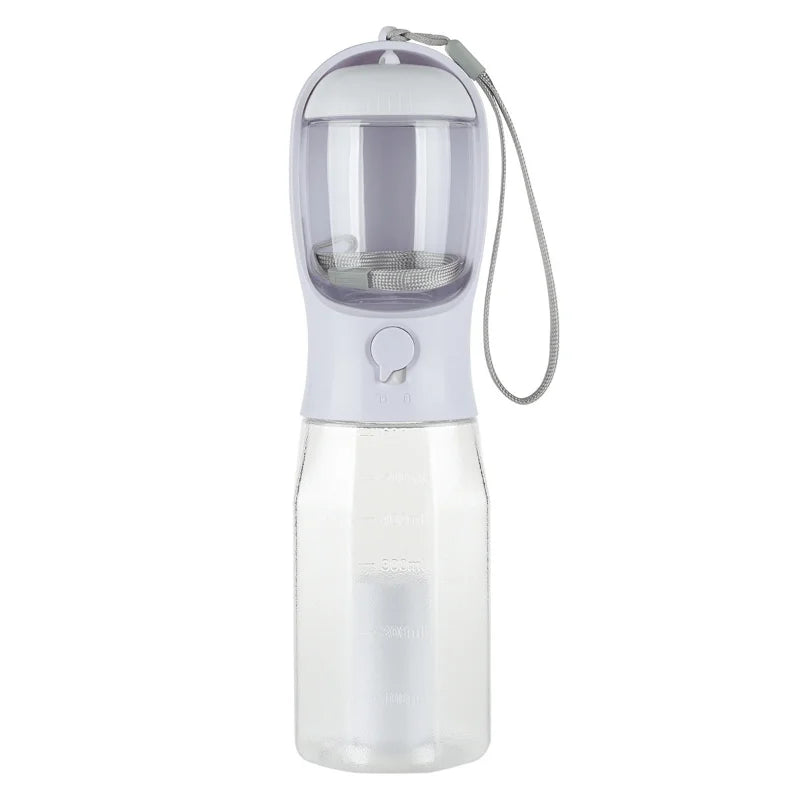 Botella de agua portátil con dispensador para mascotas