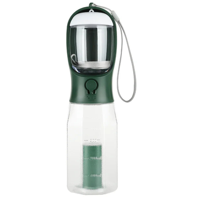 Botella de agua portátil con dispensador para mascotas
